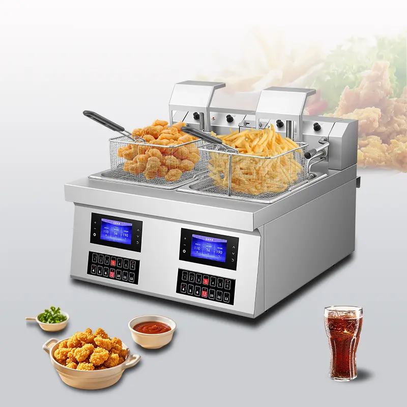 8L+8L Automatic Lifting Fryer - Dual Capacity for Easy Cooking
