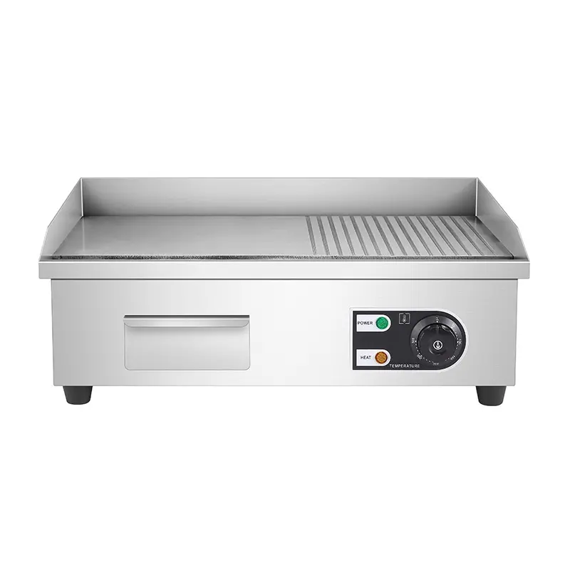 Electric Half Flat Half Concave Griddle - Versatile Cooking