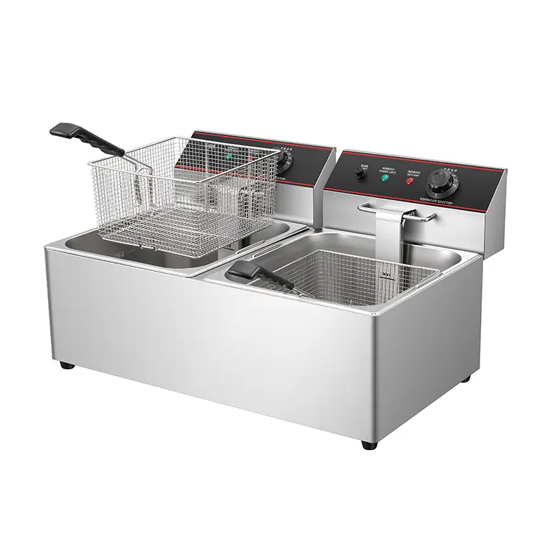 Commercial Dual Tank Electric Fryer - 11L+11L